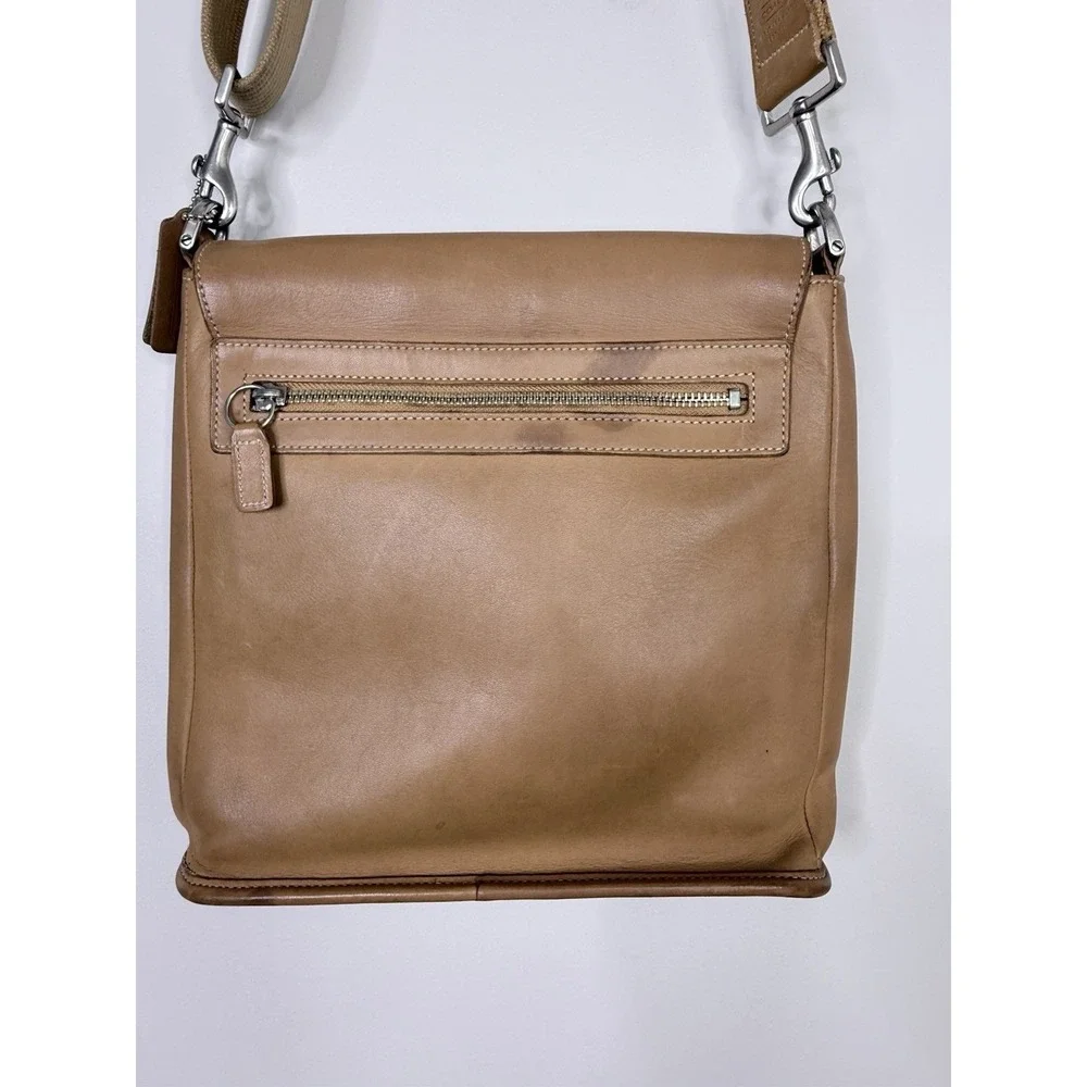 Vintage COACH Tan LEATHER Messenger Bag Saddle Crossbody 9431 METRO FLAP